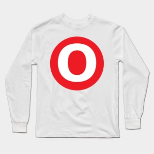 Letter O Big Red Dot Letters & Numbers Long Sleeve T-Shirt